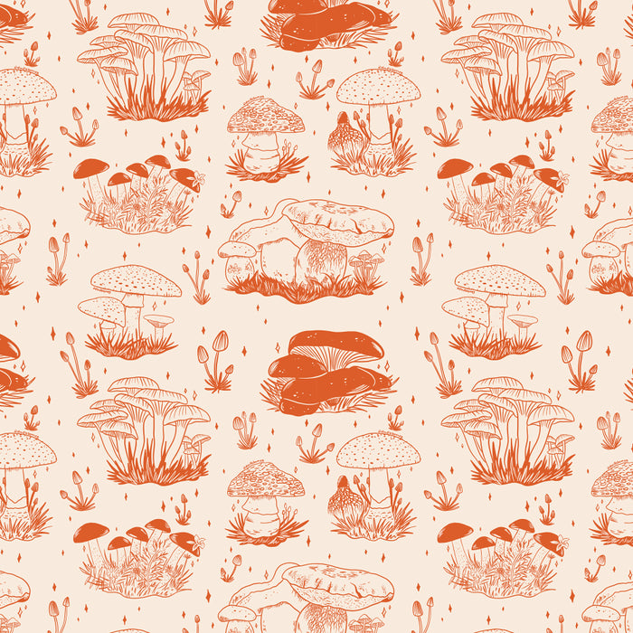 Mushroom Toile in Orange Coffee Mug Gallery Image 2