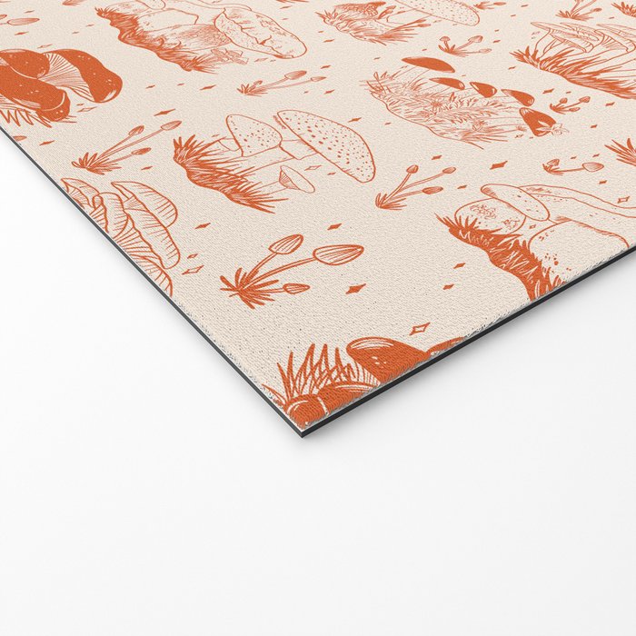 Mushroom Toile in Orange Welcome Mat Gallery Image 2