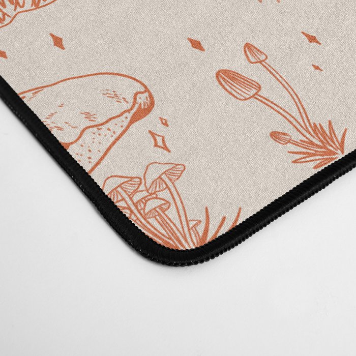 Mushroom Toile in Orange Desk Mat Gallery Image 4