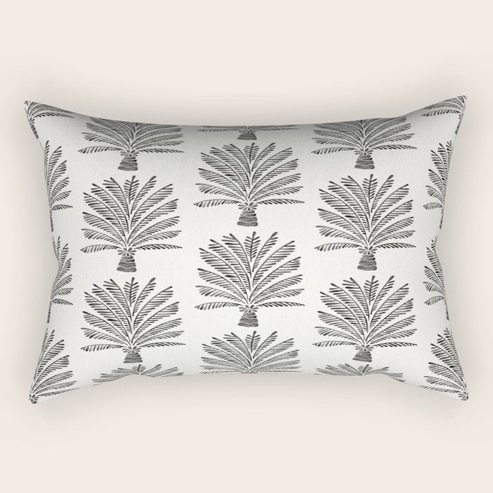 Palm Tree - Black Rectangular Pillow Gallery Image 1