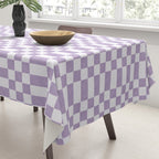 Lilac and white checkered Tablecloth Gallery Image 3