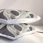 Continuous Flow - Monochrome Abstract Design Pillow Sham Gallery Image 3