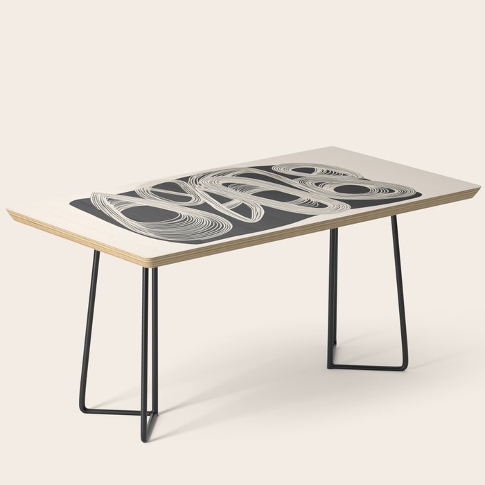 Continuous Flow - Monochrome Abstract Design Coffee Table Gallery Image 1