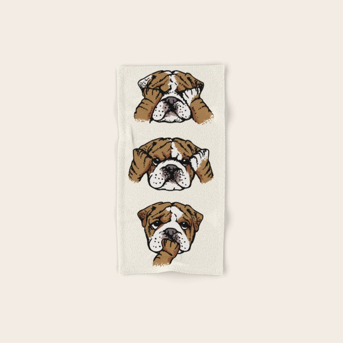 No Evil English Bulldog Bath Towel Gallery Image 1