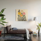 Bloom Wildly - Colorful Zinnia Flowers and Butterfly Wood Wall Art Gallery Image 2