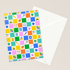 Colorful back to school checkered art pattern Stationery Card Gallery Image 2