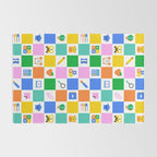 Colorful back to school checkered art pattern Rug Gallery Image 2