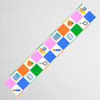 Colorful back to school checkered art pattern Table Runner Gallery Image 3