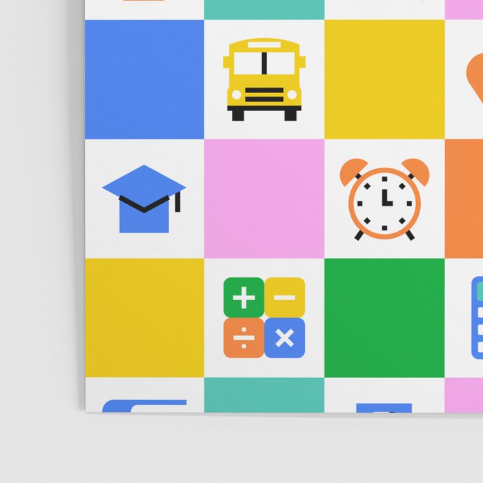 Colorful back to school checkered art pattern Poster Gallery Image 3