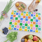 Colorful back to school checkered art pattern Cutting Board Gallery Image 2