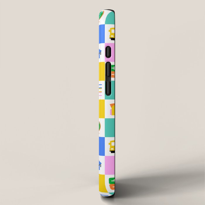 Colorful back to school checkered art pattern iPhone Case Gallery Image 2