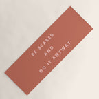 Inspirational Bravery Quote in Terra Cotta Yoga Mat Gallery Image 1
