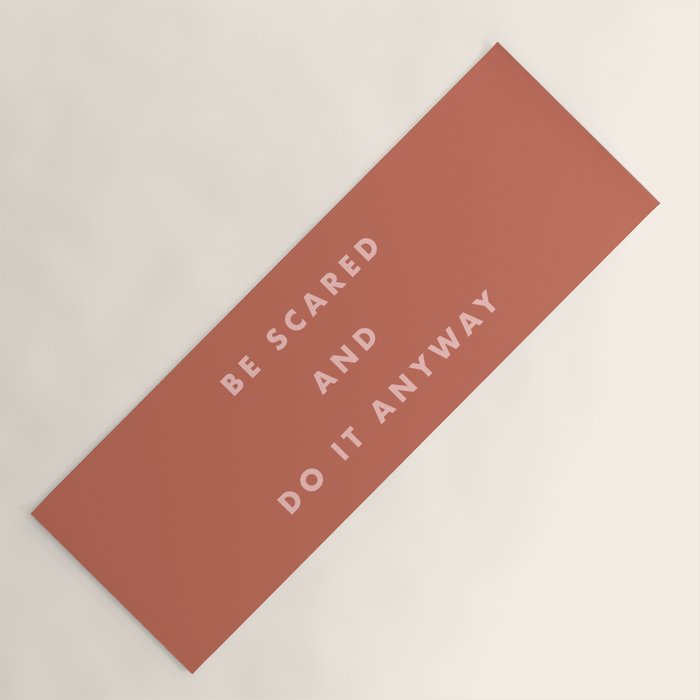 Inspirational Bravery Quote in Terra Cotta Yoga Mat Gallery Image 1