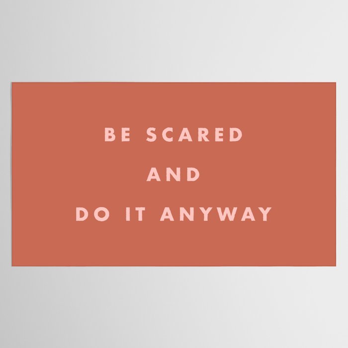 Inspirational Bravery Quote in Terra Cotta Tablecloth Gallery Image 2