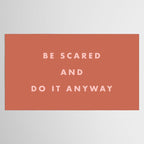 Inspirational Bravery Quote in Terra Cotta Tablecloth Gallery Image 2