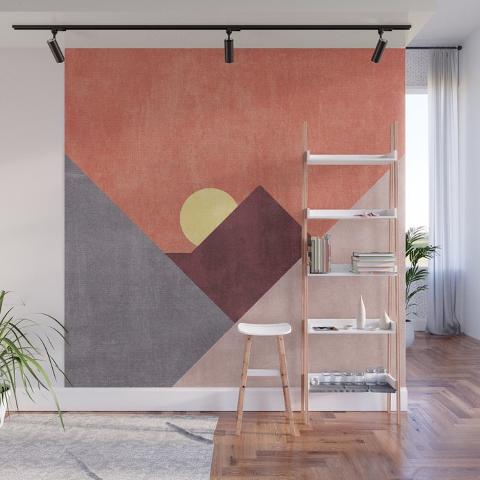 LANDSHAPES / Mountains - Sunset Wall Mural Gallery Image 1