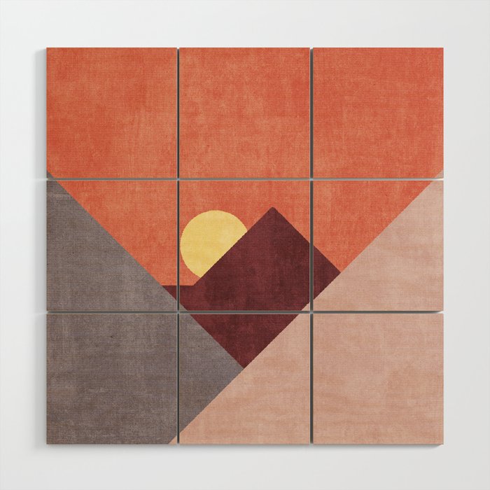 LANDSHAPES / Mountains - Sunset Wood Wall Art Gallery Image 1