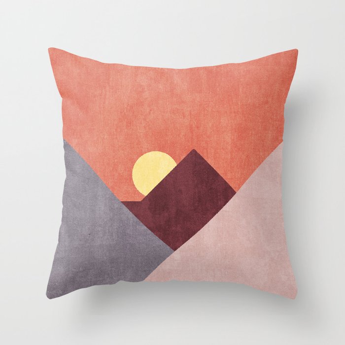 LANDSHAPES / Mountains - Sunset Throw Pillow Gallery Image 6
