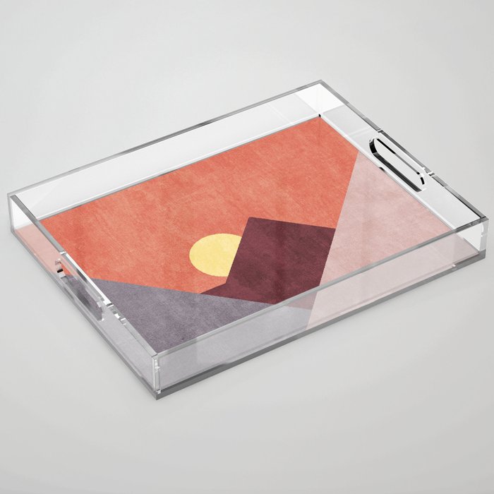 LANDSHAPES / Mountains - Sunset Acrylic Tray Gallery Image 1