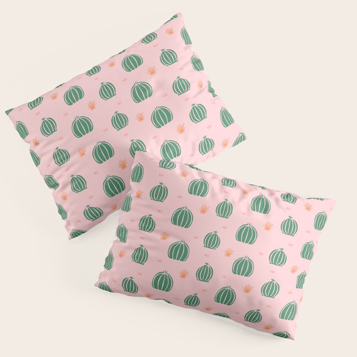 Vintage succulent cactus plant pattern Pillow Sham Gallery Image 3