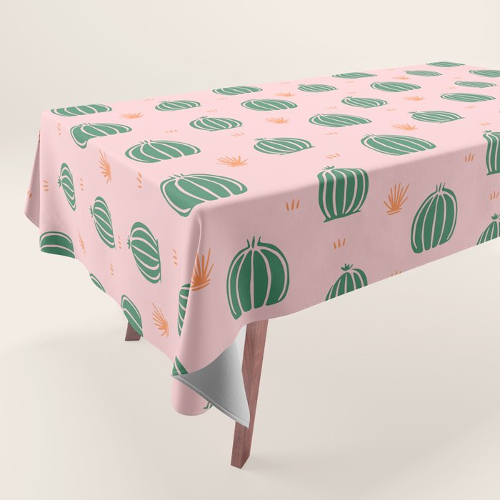 Vintage succulent cactus plant pattern Tablecloth Gallery Image 1