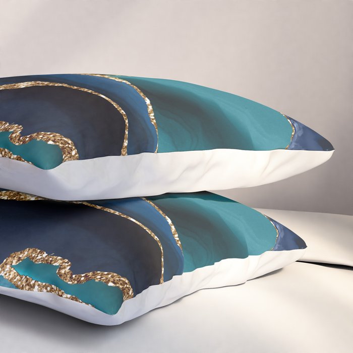 Ocean Blue Mermaid Marble Pillow Sham Gallery Image 3