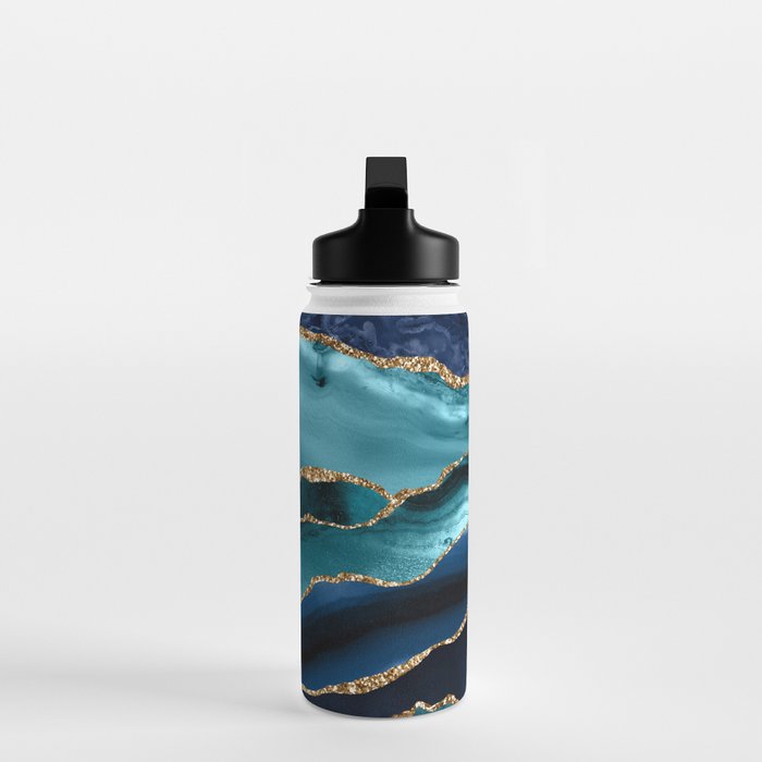 Ocean Blue Mermaid Marble Water Bottle Gallery Image 3