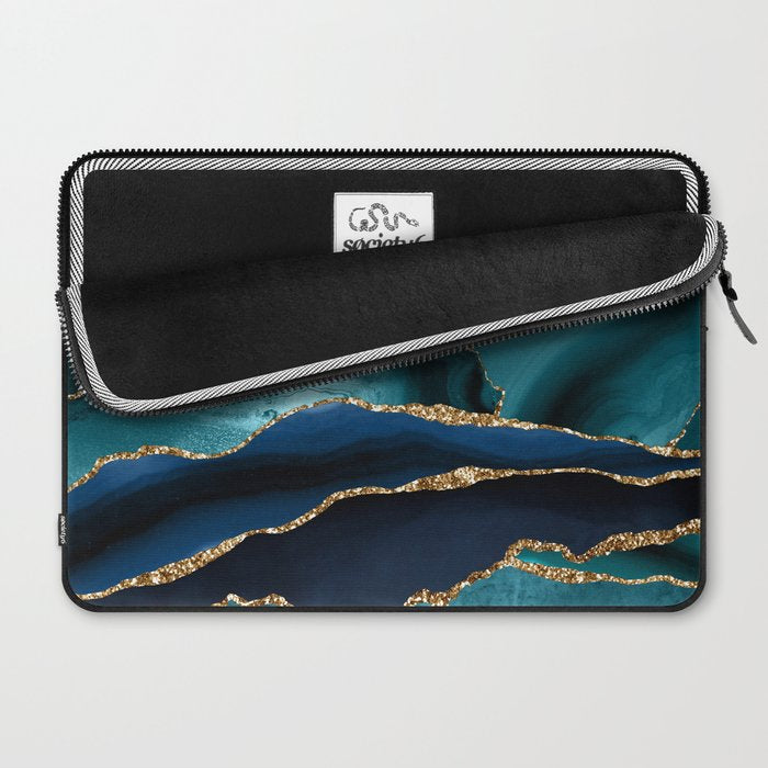 Ocean Blue Mermaid Marble Laptop Sleeve Gallery Image 2