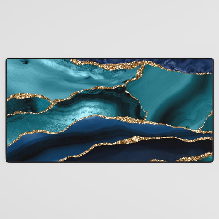 Ocean Blue Mermaid Marble Desk Mat Gallery Image 3