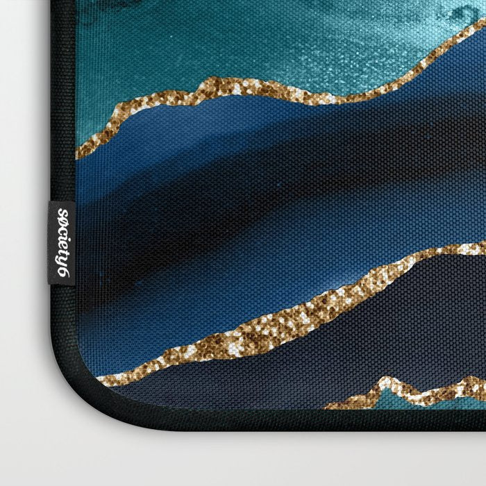 Ocean Blue Mermaid Marble Laptop Sleeve Gallery Image 3