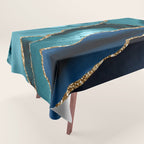 Ocean Blue Mermaid Marble Tablecloth Gallery Image 1