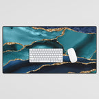 Ocean Blue Mermaid Marble Desk Mat Gallery Image 1