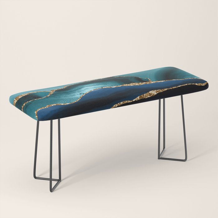 Ocean Blue Mermaid Marble Bench Gallery Image 1