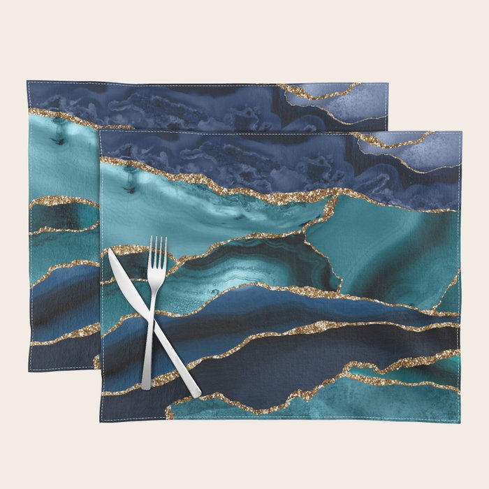 Ocean Blue Mermaid Marble Placemat Gallery Image 1