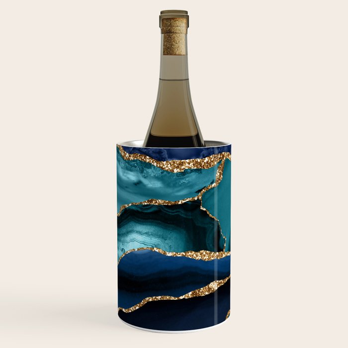 Ocean Blue Mermaid Marble Wine Chiller Gallery Image 1