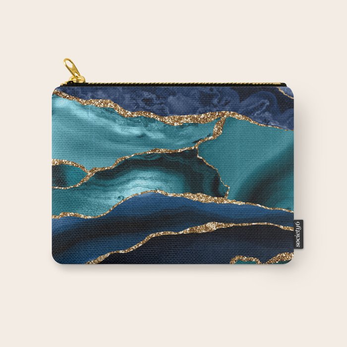 Ocean Blue Mermaid Marble Carry All Pouch Gallery Image 1