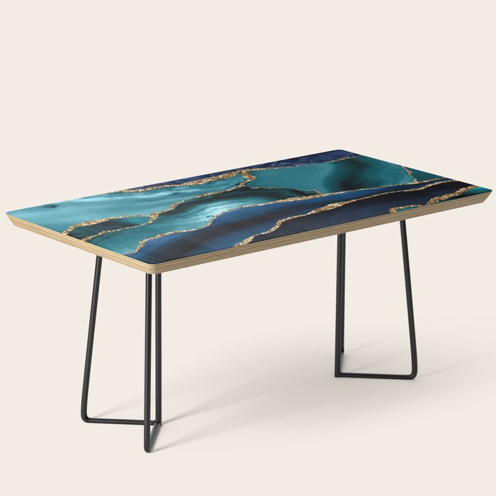Ocean Blue Mermaid Marble Coffee Table Gallery Image 1