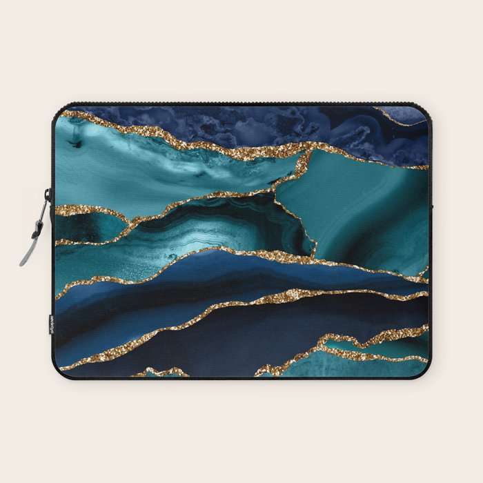 Ocean Blue Mermaid Marble Laptop Sleeve Gallery Image 1