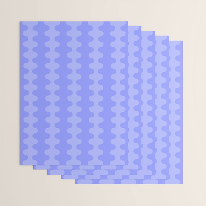 Modern Retro Wavy Ogee A-Go-Go Pop Stripes in Periwinkle Purple Wrapping Paper Gallery Image 3