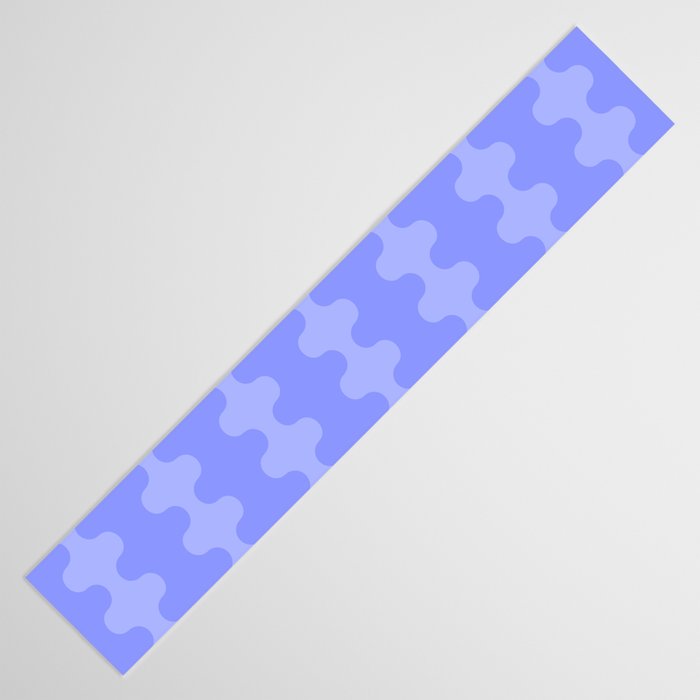 Modern Retro Wavy Ogee A-Go-Go Pop Stripes in Periwinkle Purple Table Runner Gallery Image 3