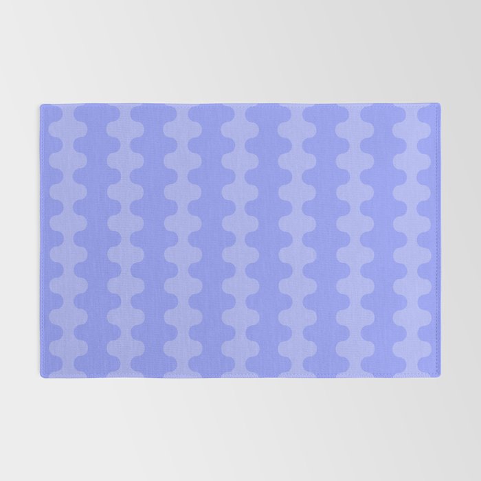 Modern Retro Wavy Ogee A-Go-Go Pop Stripes in Periwinkle Purple Rug Gallery Image 2