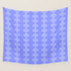 Modern Retro Wavy Ogee A-Go-Go Pop Stripes in Periwinkle Purple Wall Tapestry Gallery Image 4