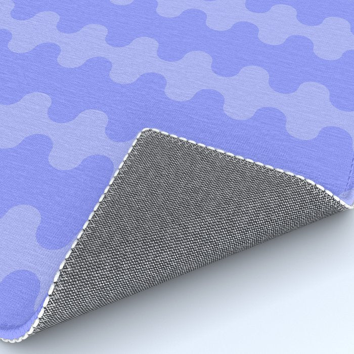 Modern Retro Wavy Ogee A-Go-Go Pop Stripes in Periwinkle Purple Rug Gallery Image 4