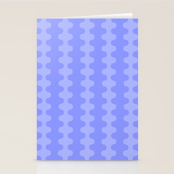 Modern Retro Wavy Ogee A-Go-Go Pop Stripes in Periwinkle Purple Stationery Card Gallery Image 1