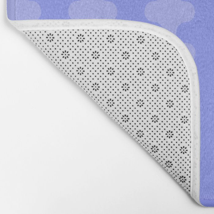 Modern Retro Wavy Ogee A-Go-Go Pop Stripes in Periwinkle Purple Bath Mat Gallery Image 2