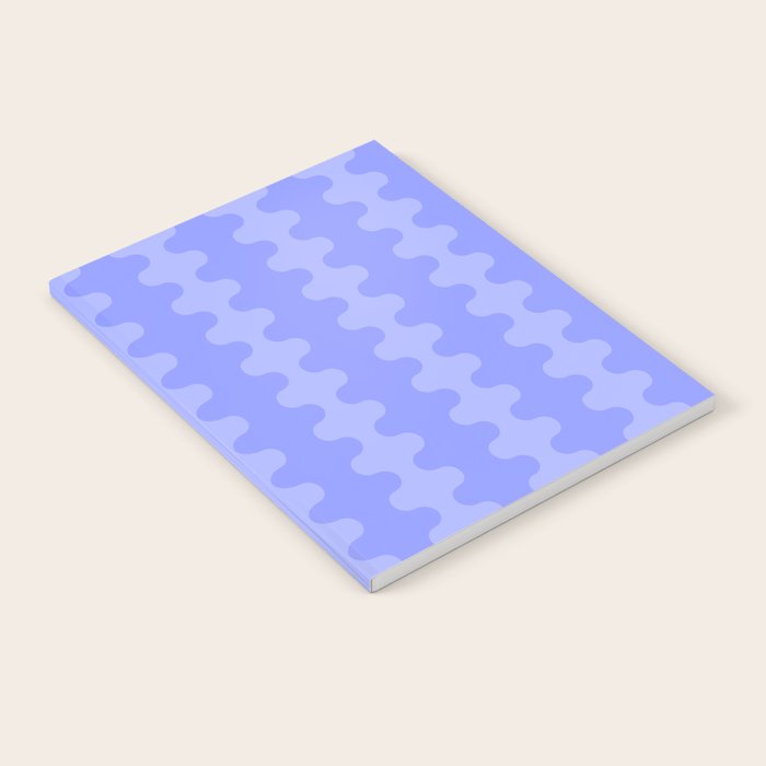 Modern Retro Wavy Ogee A-Go-Go Pop Stripes in Periwinkle Purple Notebook Gallery Image 2