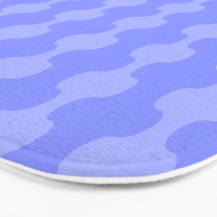 Modern Retro Wavy Ogee A-Go-Go Pop Stripes in Periwinkle Purple Bath Mat Gallery Image 3