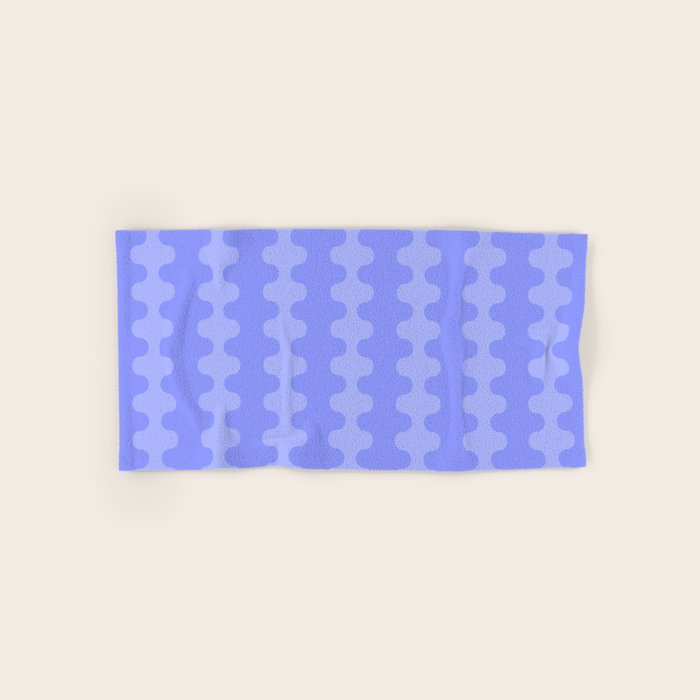 Modern Retro Wavy Ogee A-Go-Go Pop Stripes in Periwinkle Purple Bath Towel Gallery Image 1