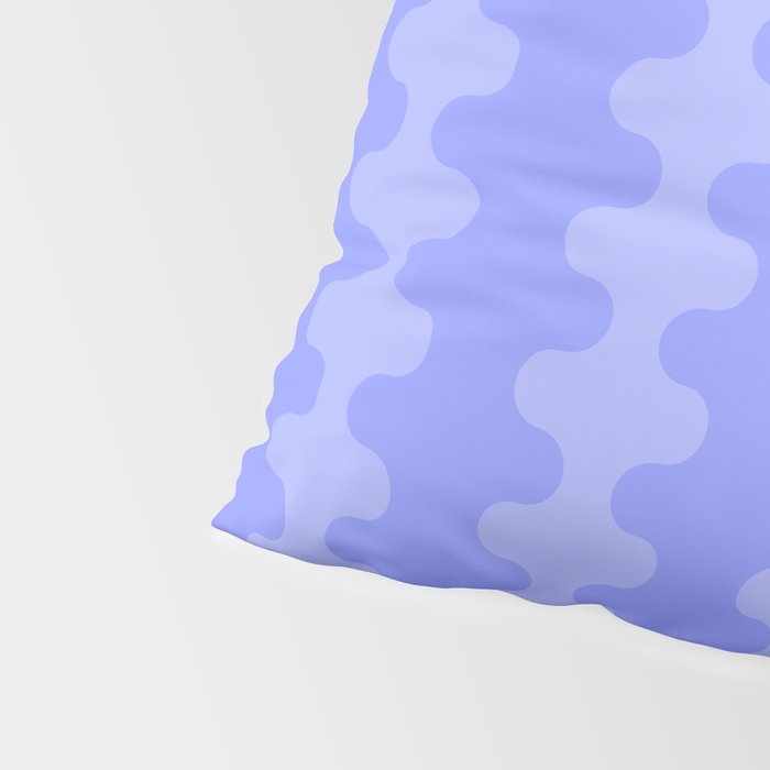 Modern Retro Wavy Ogee A-Go-Go Pop Stripes in Periwinkle Purple Pillow Sham Gallery Image 4