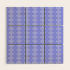 Modern Retro Wavy Ogee A-Go-Go Pop Stripes in Periwinkle Purple Wood Wall Art Gallery Image 1